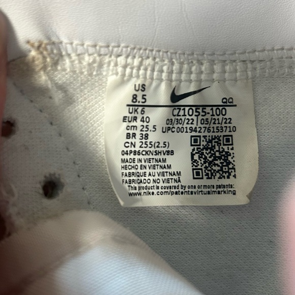 Nike Womens Blazer Size 8.5W Mid 77 CZ1055-100 White Basketball Shoes Sneakers - Picture 10 of 10